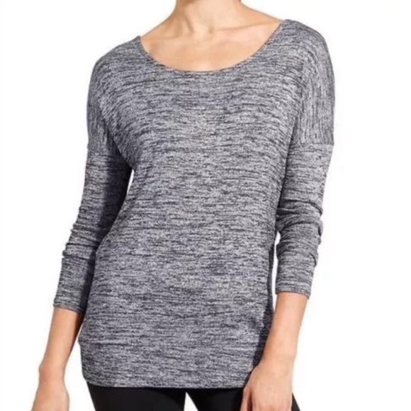 Athleta Pose Layered Top, Dark Marl Grey SIZE Medium - Picture 7 of 8